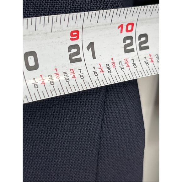 Lands End Blazer Sport Coat Suit Jacket Men Size 44 Blue Gold Button Wool - Picture 7 of 11